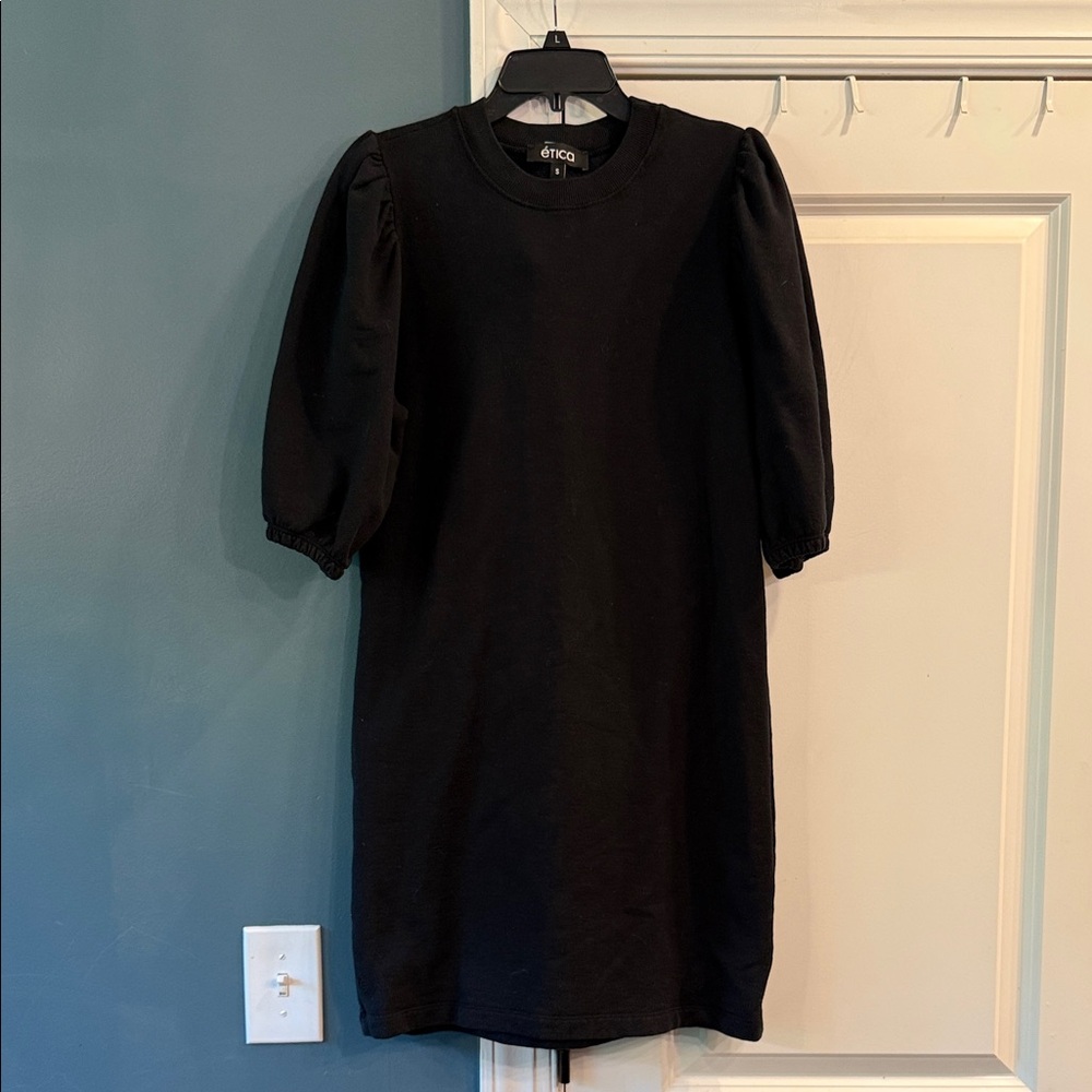 Ética Isabelle Puff Sleeve Dress Black